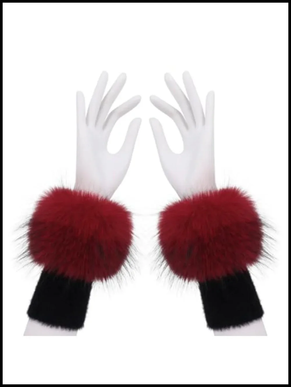 Faux Fur Short Wrist Cuffs Arm Warmers Fluffy Wristbands Winter Cosplay